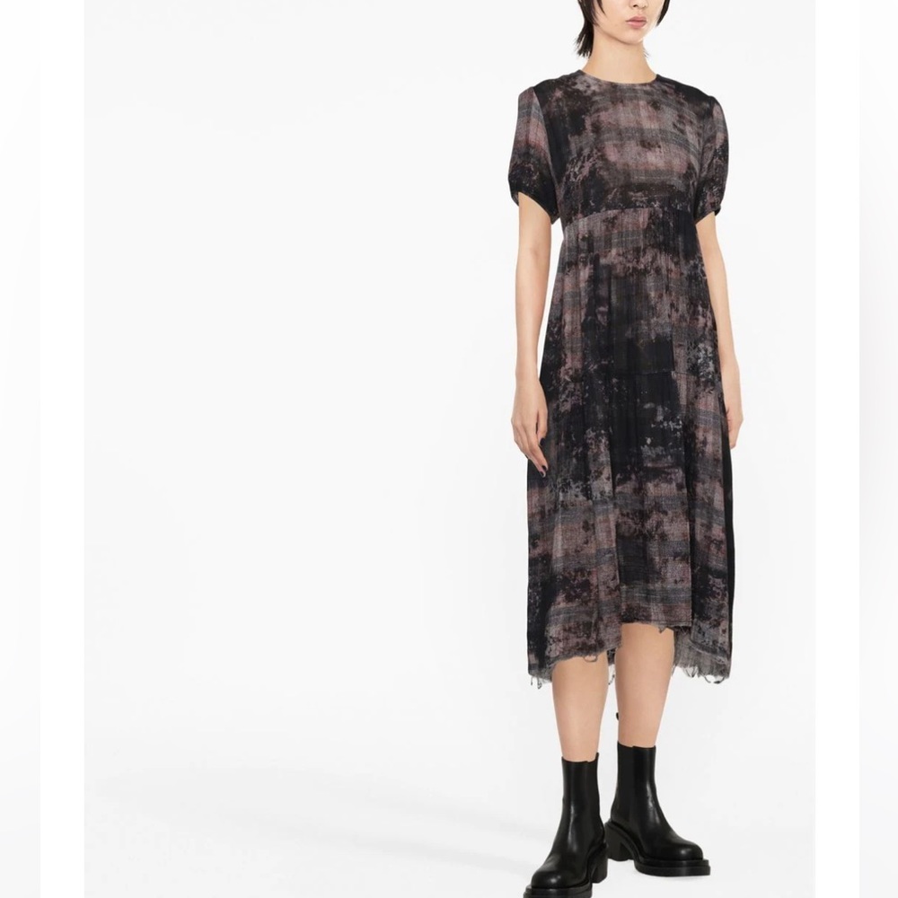 R13 bleached-effect midi shift dress Medium - Picture 2 of 5